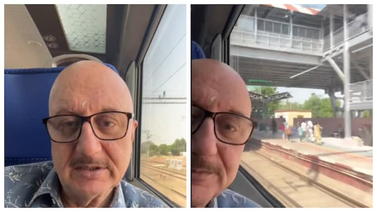 Anupam Kher Supports PM Modi's Fuel-Saving Appeal, Travels By Vande Bharat From Jaipur To Delhi &mdash; Watch