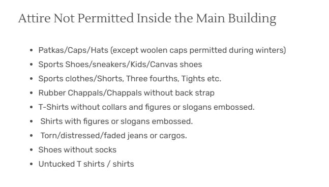 The dress code. Photo: Delhi Gymkhana Club