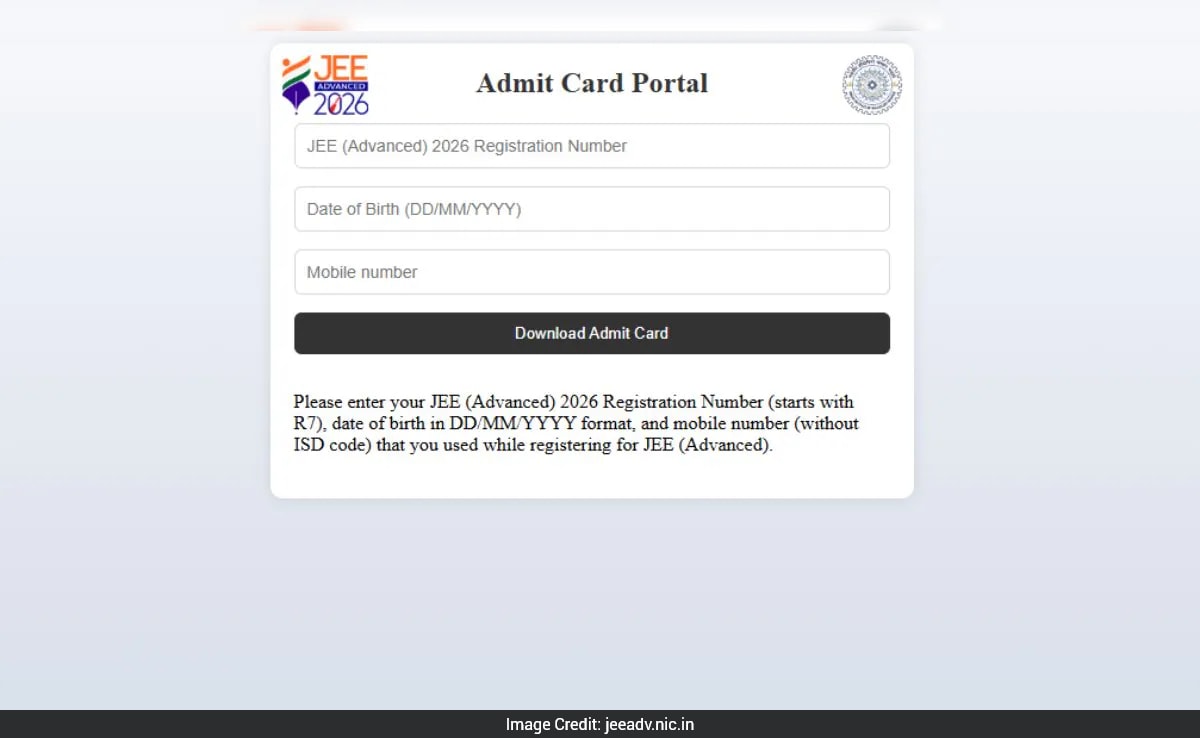 JEE Advanced Admit Card 2026 Out, Here's Direct Link to Download Hall Ticket