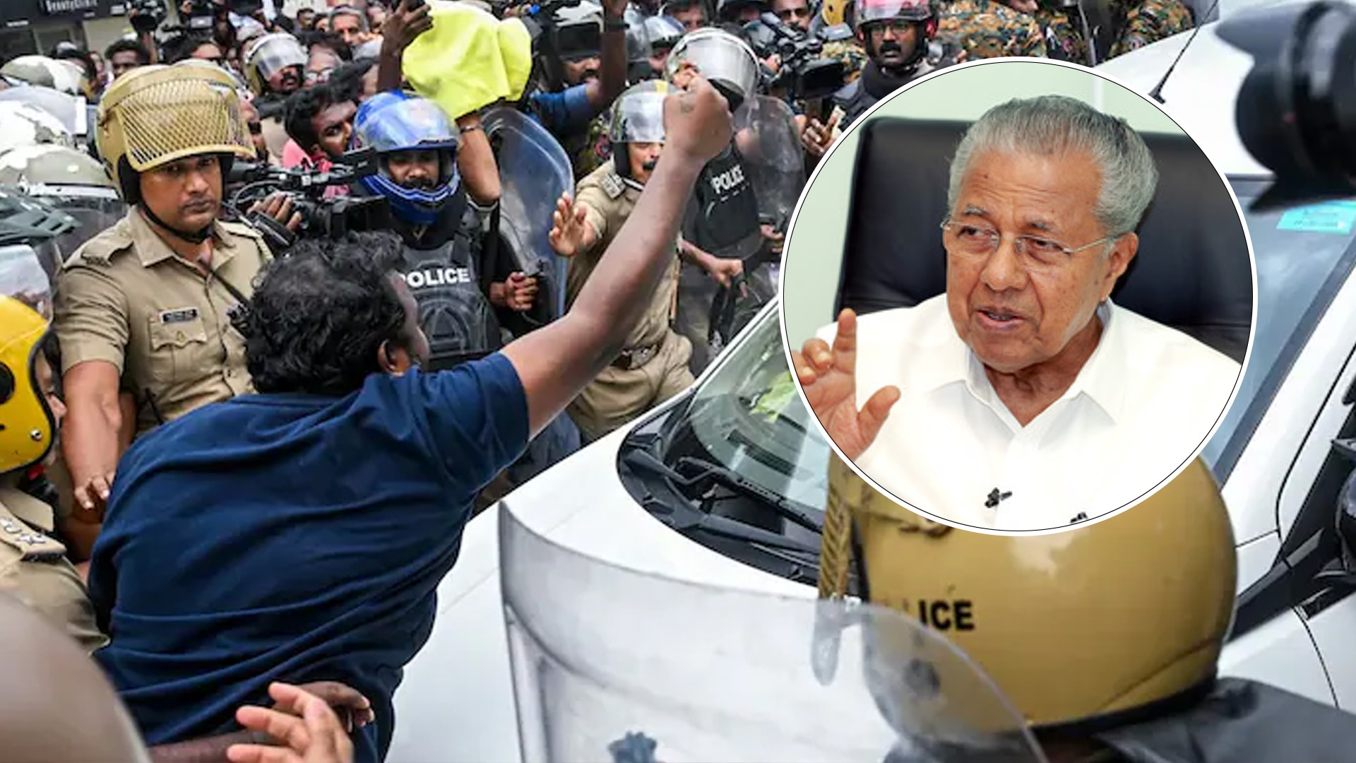 Bricks, Bottles Thrown As Tensions Escalate Outside Pinarayi Vijayan Residence