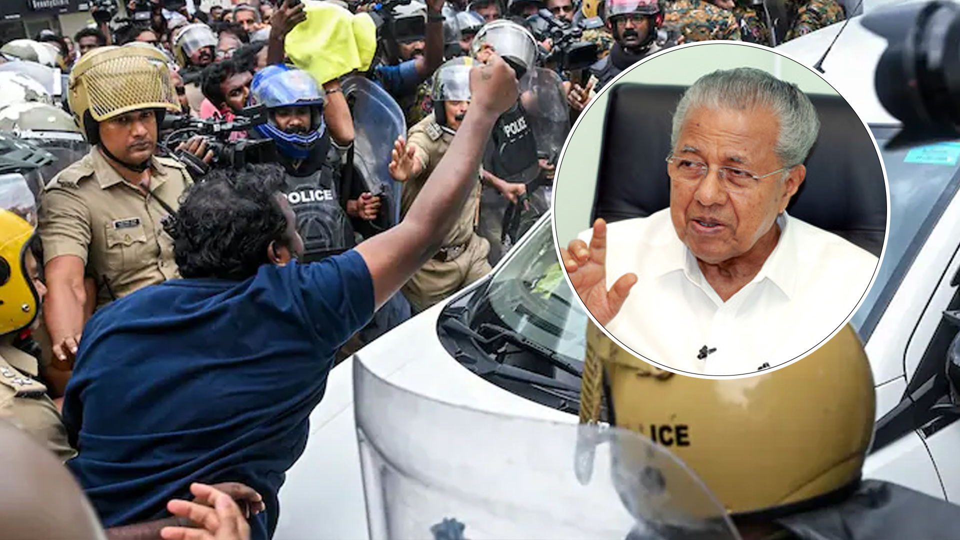 Bricks, Bottles Thrown As Tensions Escalate Outside Pinarayi Vijayan Residence