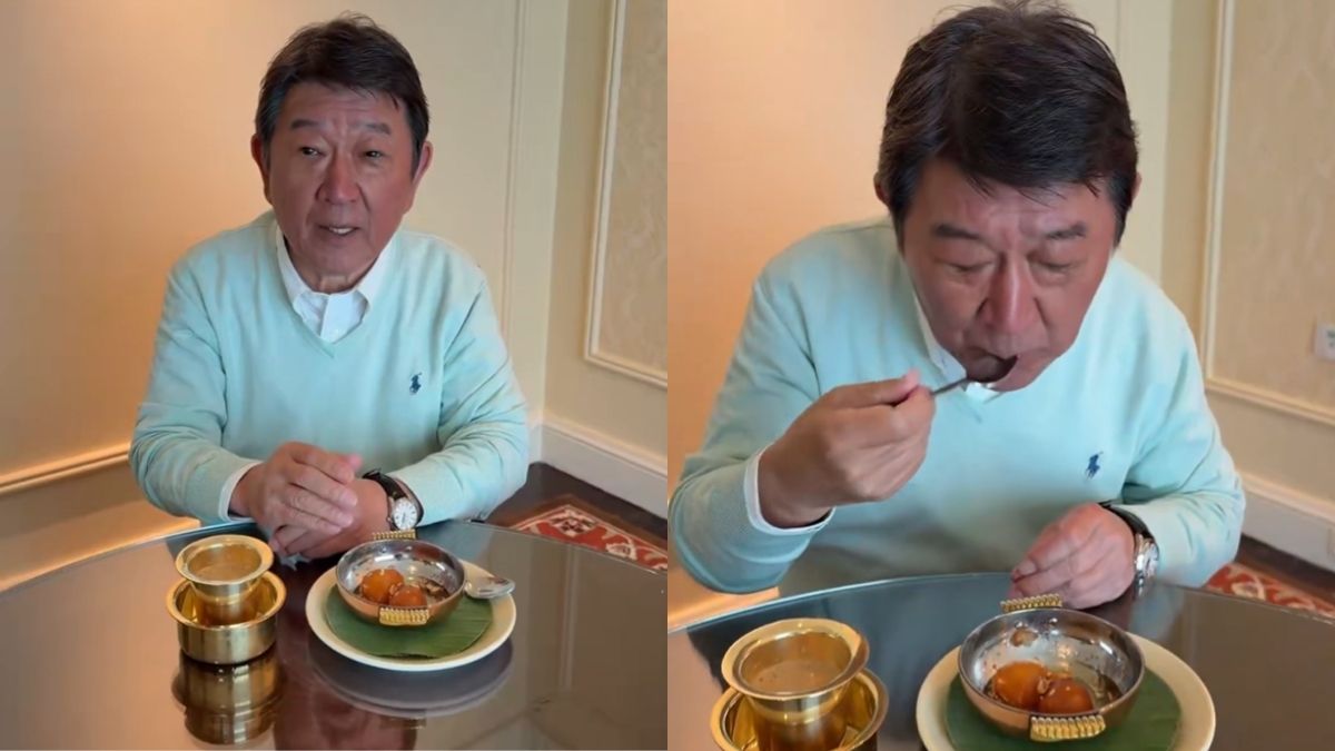Japan Foreign Minister Indulges In Filter Coffee, Gulab Jamun In India