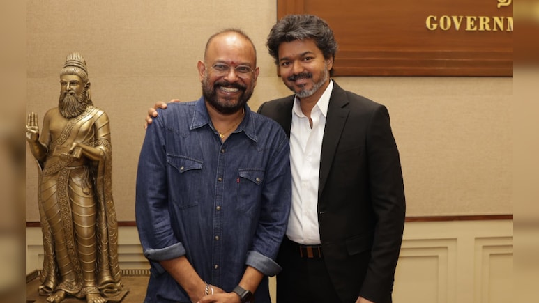 <i>GOAT</i> Director Venkat Prabhu Meets Vijay After Gifting Him The Iconic Number Plate From The Movie: "Round Two With Our Honourable Chief Minister"