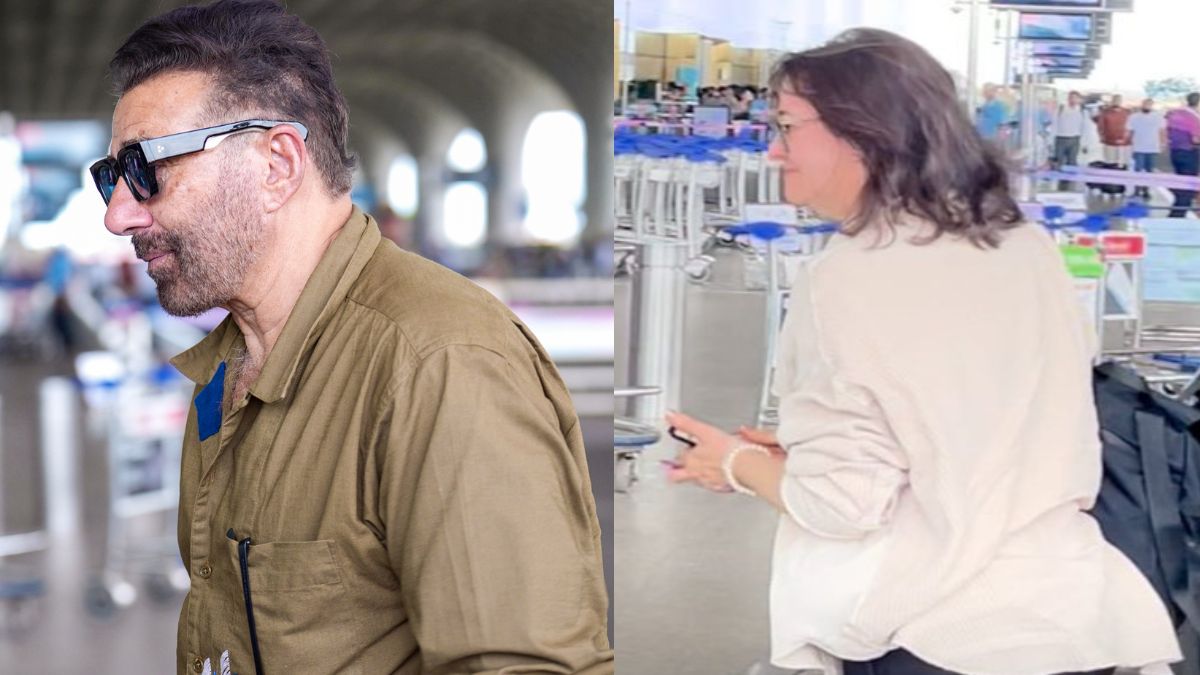 Sunny Deol Makes Rare Appearance With Wife Pooja At Mumbai Airport. Watch