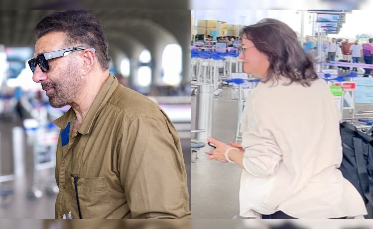 Sunny Deol Makes Rare Appearance With Wife Pooja At Mumbai Airport. Watch