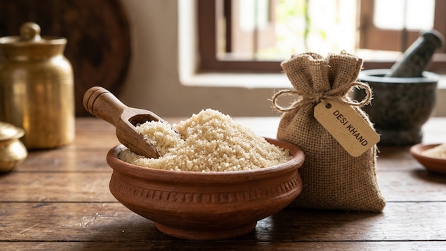 Khand acts as a natural digestive aid by stimulating enzymes