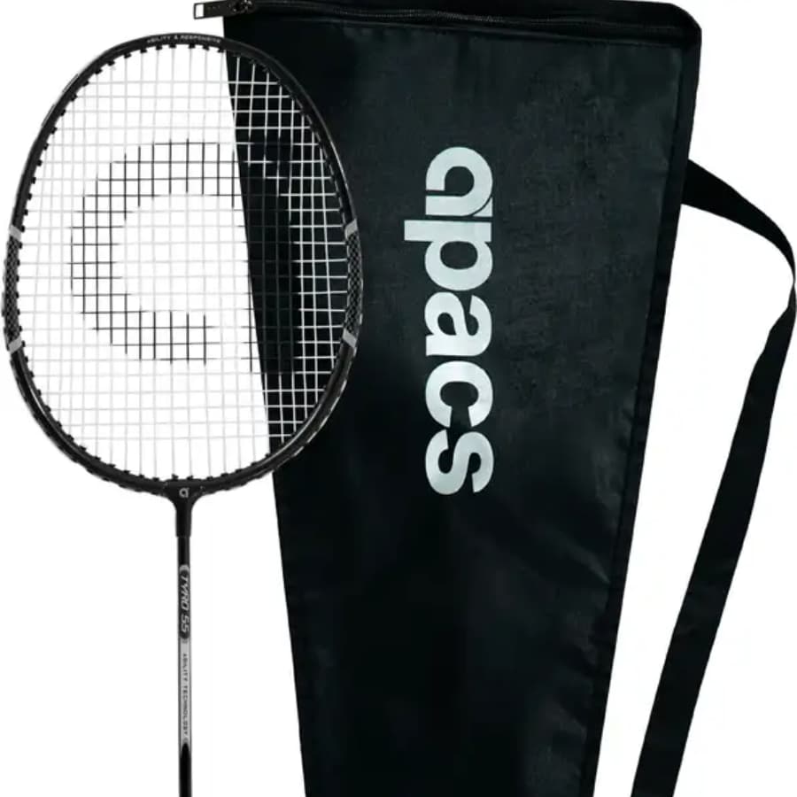Click here to buy: apacs Tyro 55 Black Strung Badminton Racquet