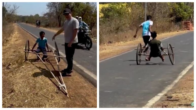 'Big Things Come In Small Packages': Sachin Tendulkar Stops To Cheer Children's Handmade Car In Viral Video