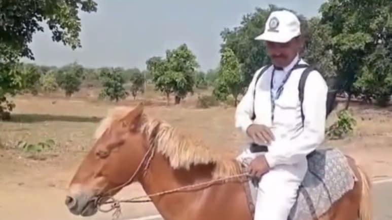 Rising Fuel Costs Push Jharkhand Teacher To Swap Bike For Horse