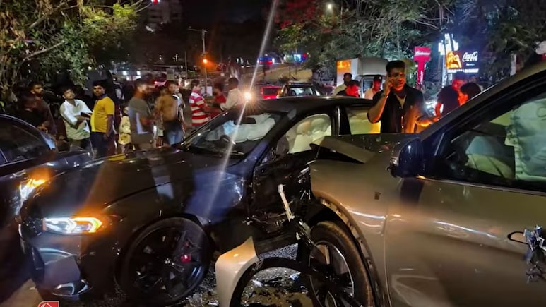 Drunk Driver Drifting In BMW M340i Crashes Into Mahindra XEV 9s: Video