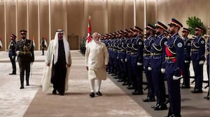 PM Modi Arrives In Abu Dhabi, Accorded Guard Of Honour