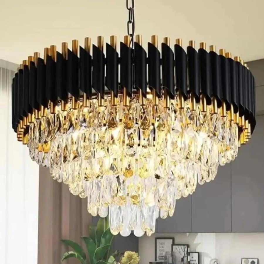 Click to buy NOZZ Chandelier Black gold polish 500m chandelier hanging ceiling pendant jhoomer Chandelier Ceiling Lamp