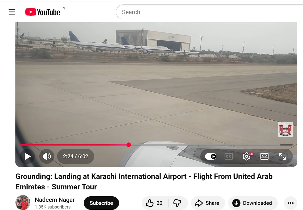 YouTube video shows Iranian Boeing 707-based aerial tanker and civilian aircraft parked in Karachi last year during high tensions with Israel. Photo Credit: Credit: Nadeem Nagar on YouTube