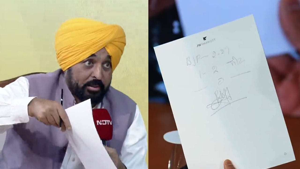 "BJP Will Win 1 Or 2 Seats In Punjab": Bhagwant Mann's Prediction In Writing