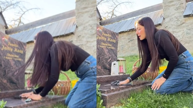 Celina Jaitly Breaks Down Cleaning Son's Grave In Austria, Claims She's 'Denied Contact' With Other Kids