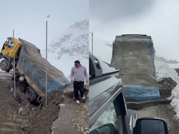 Narrow Escape For Truck As Bridge Collapse At Shinku La Pass, Affecting Padum-Darcha Connectivity