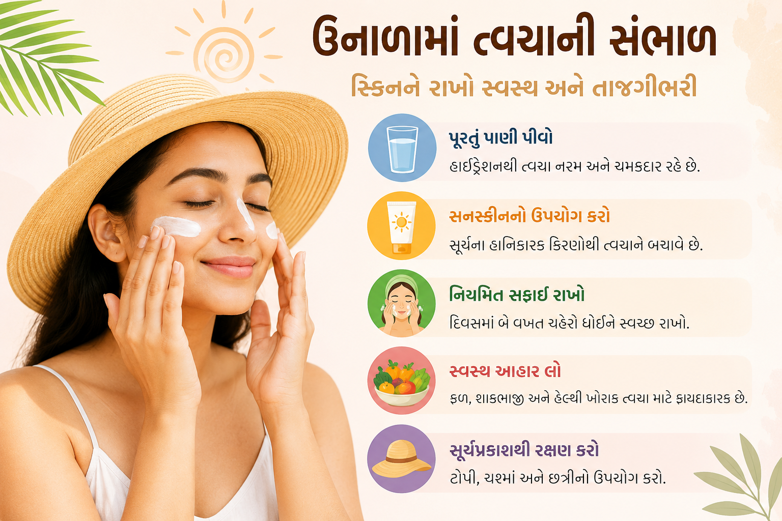 ગરમીમાં સનબર્નથી લઈને ખીલ સુધીની સમસ્યાઓથી બચવા અપનાવો આ સ્કિન કેર ટિપ્સ