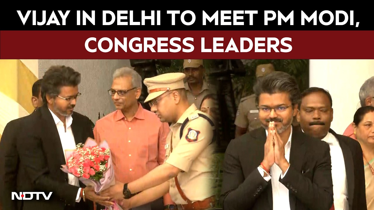 Vijay In Delhi | Vijay Lands In Delhi, To Meet PM Modi, Congress Leaders In First Visit