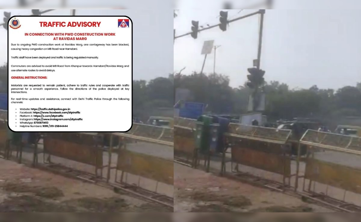 Delhi Traffic Advisory: रविदास मार्ग पर PWD निर्माण कार्य के चलते एक साइड बंद, जाम से बचने के लिए इन रास्तों का करें इस्तेमाल