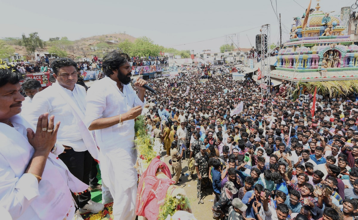 Pawan Kalyan during an election public rally in 2019 Pawan Kalyan during an election public rally in 2019