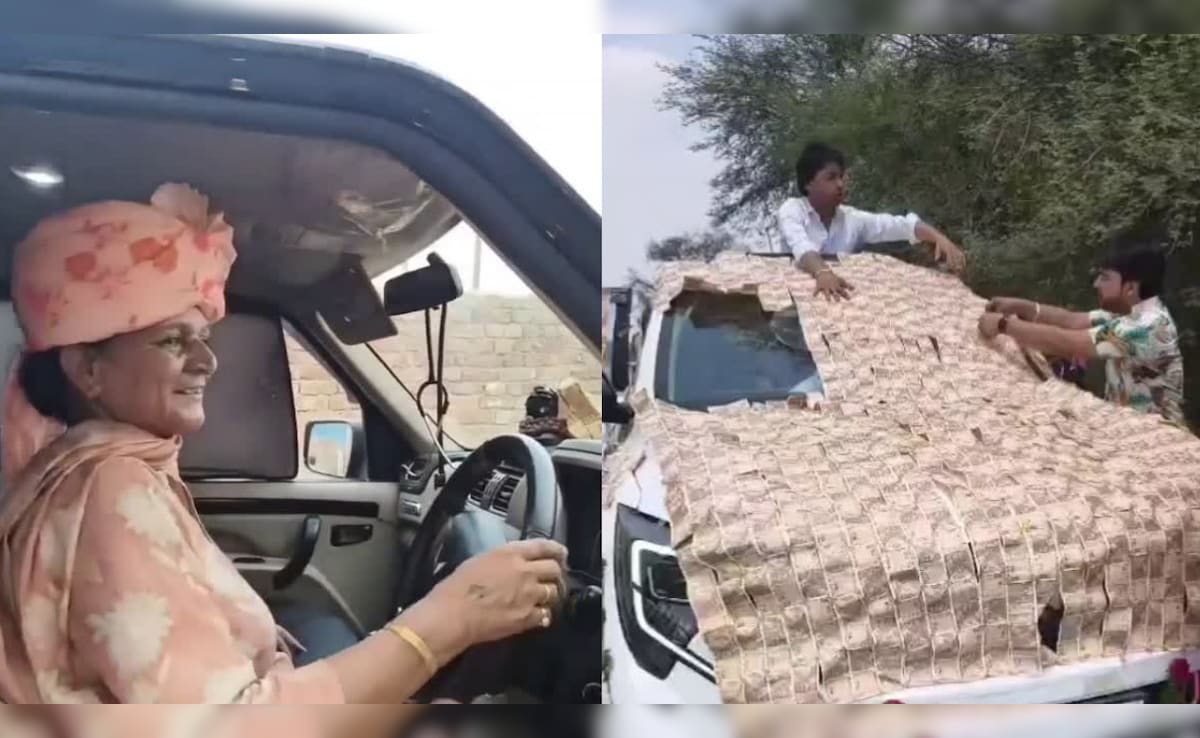 रिटायरमेंट पर 'नोटो की बारिश': हरियाणा के छोरे ने मां को दिया यूनिक गिफ्ट, कार पर चिपका दिए गड्डियों के नोट