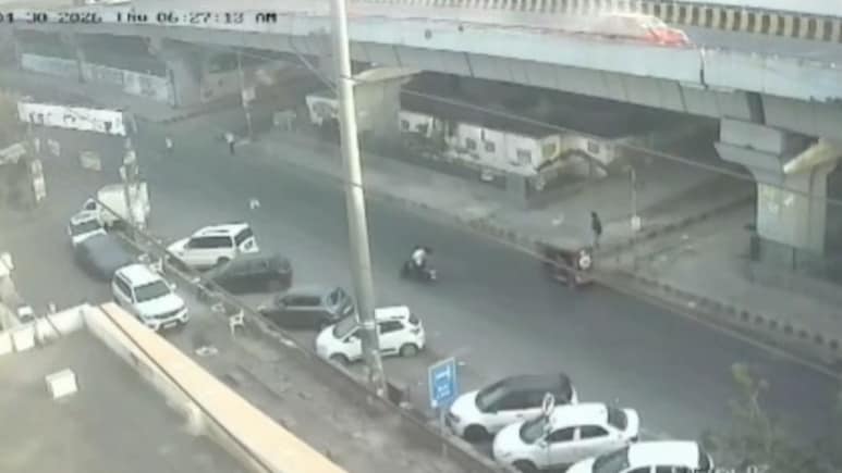 On CCTV, Delivery Agent Dies After Car Hits Him, Falls Off Flyover In Delhi