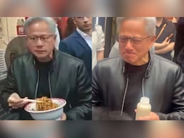 Nvidia CEO Jensen Huang tries Beijing's 'zhajiangmian' on food tour