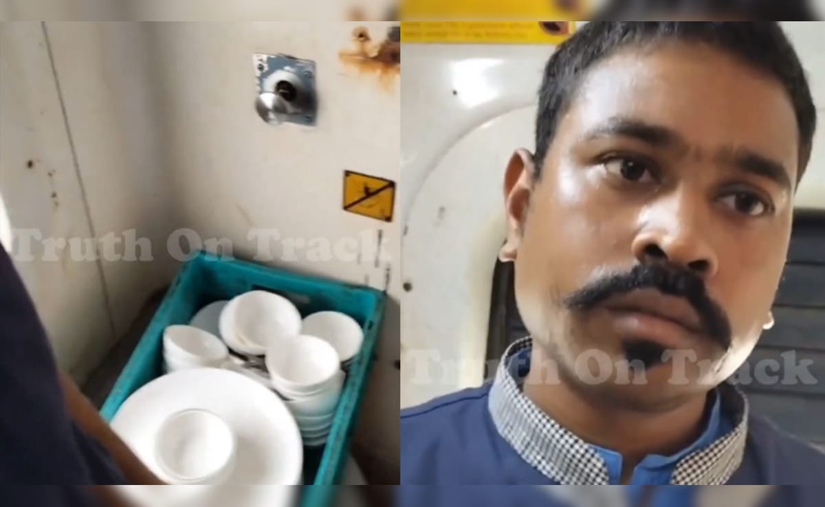 ट्रेन के टॉयलेट में बर्तन धो रहा था कैटरिंग स्टाफ, शख्स ने वीडियो बनाकर किया शेयर, FSSAI ने लिए ये एक्शन