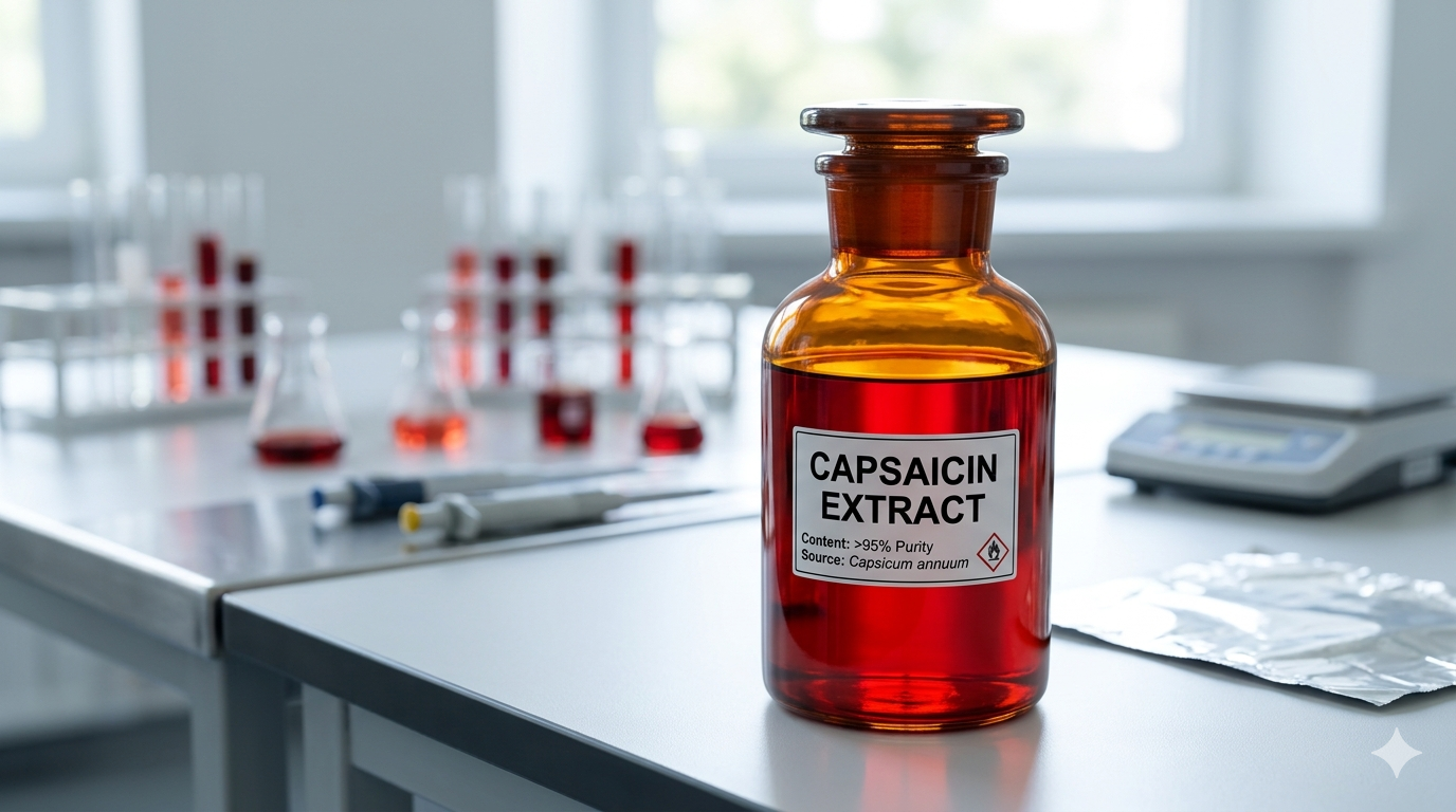Capsaicin is an active compound derived from chili peppers