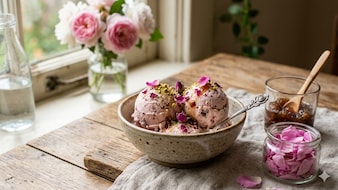 This Rose Gulkand Ice Cream Recipe Is Creamy, Fragrant And Easy To Make