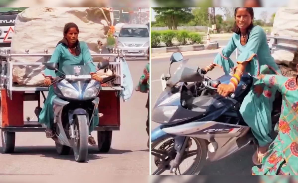 छोरे देखते रह गए और ताई ने 2 लाख की स्पोर्ट्स बाइक को बना दिया 'कबाड़' ढोने वाली गाड़ी, देख लोगों के उड़े तोते