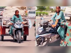 छोरे देखते रह गए और ताई ने 2 लाख की स्पोर्ट्स बाइक को बना दिया 'कबाड़' ढोने वाली गाड़ी, देख लोगों के उड़े तोते
