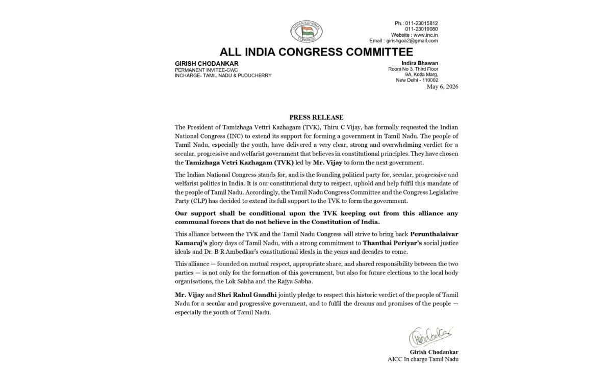 Congress Support TVK