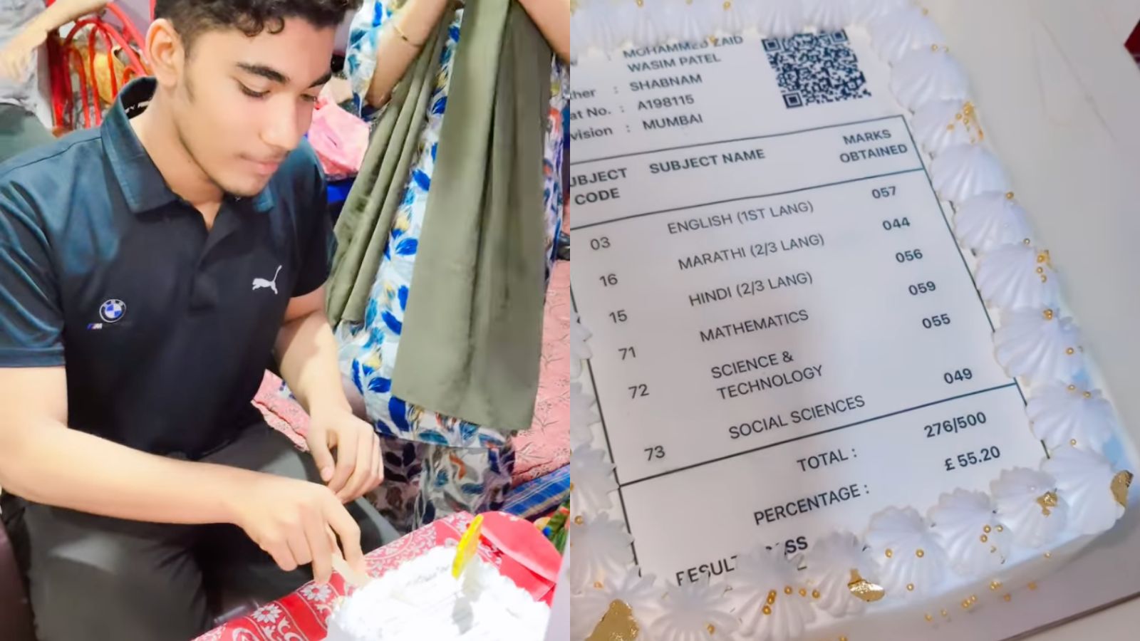 Boy Scores 55% In Exams, Family Celebrates Achievement With A Special Cake