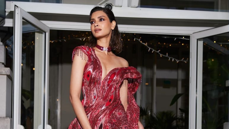 Diana Penty Paints Cannes Red In Futuristic Couture By Amit Aggarwal In His Gala Debut