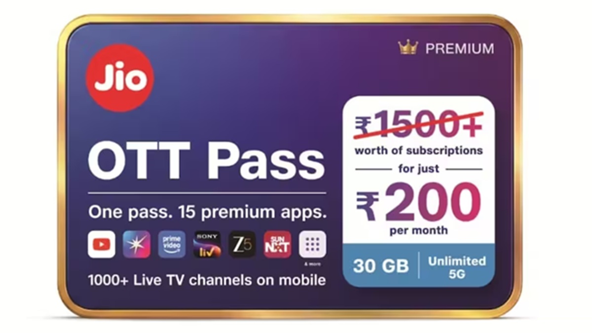 Jio ने पेश किया OTT Pass, 30GB डाटा के साथ 12+ OTT ऐप, लाइव चैनल के साथ ऐसे फायदे, जानें कीमत