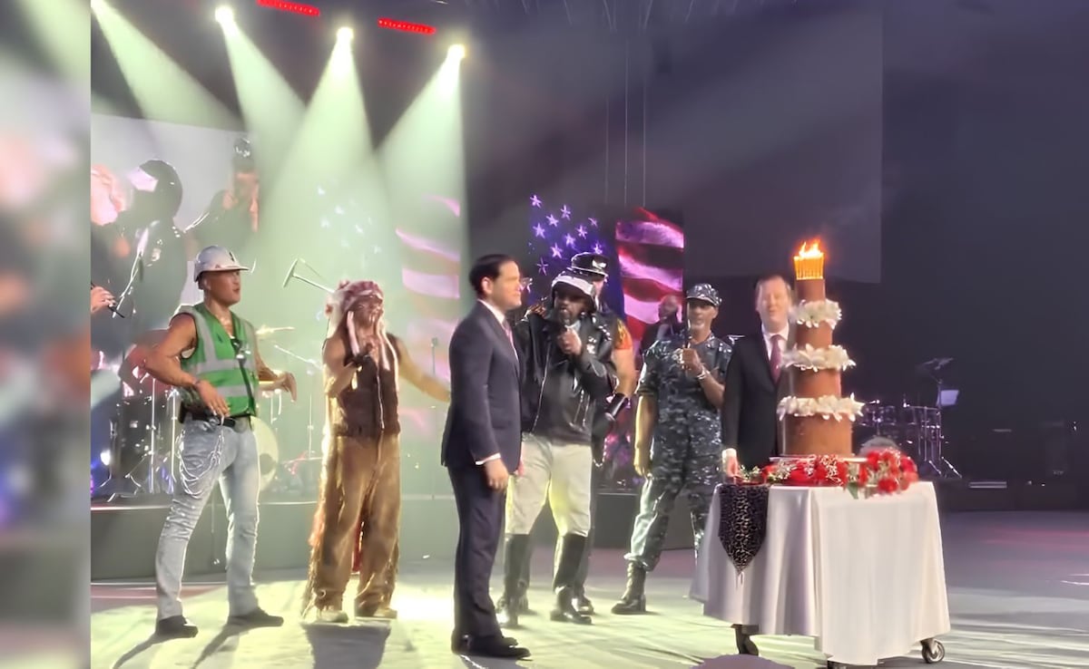 Marco Rubio's Pre-Birthday Celebration With Cake In Delhi Ft. Village People