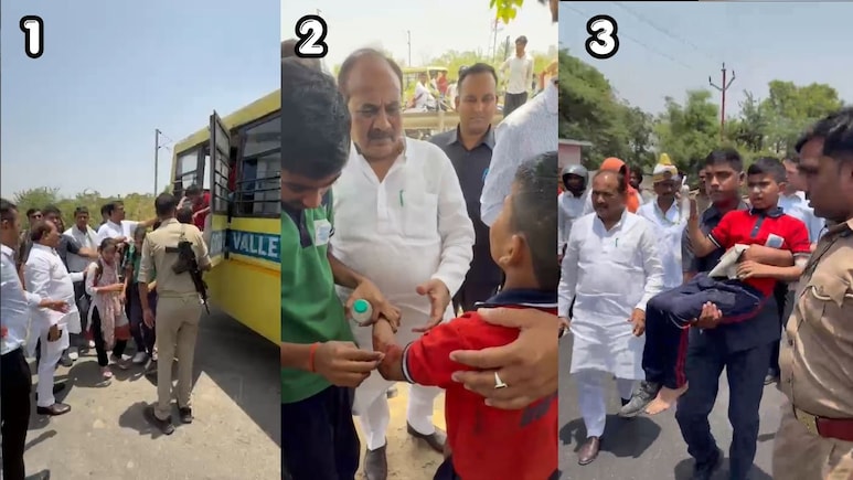 कानपुर में बच्चों से भरी स्कूल बस और ट्रक की जोरदार भिड़ंत, बच्चों की चीख पुकार से पसीजा मंत्री का दिल काफिला रोककर मदद में जुटे