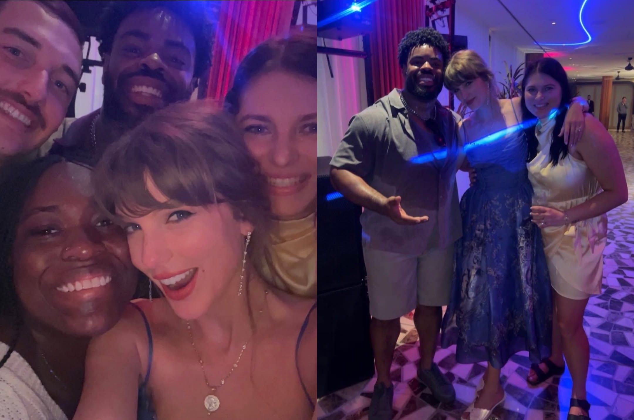 Taylor Swift Turns Heads In Blue Midi Dress At Luxury Greece Wedding