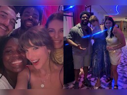 Taylor Swift Turns Heads In Blue Midi Dress At Luxury Greece Wedding