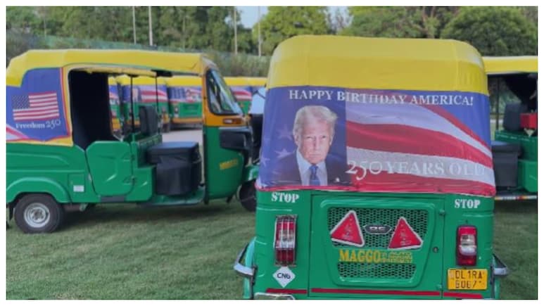 Donald Trump Posters Appear On Delhi Auto-Rickshaws As US Launches 'Happy Birthday America' Campaign