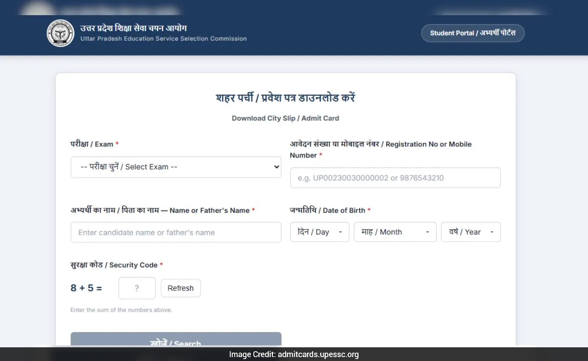 Uttar Pradesh TGT Exam City Intimation Slip 2026 Out, Check Direct Link Here