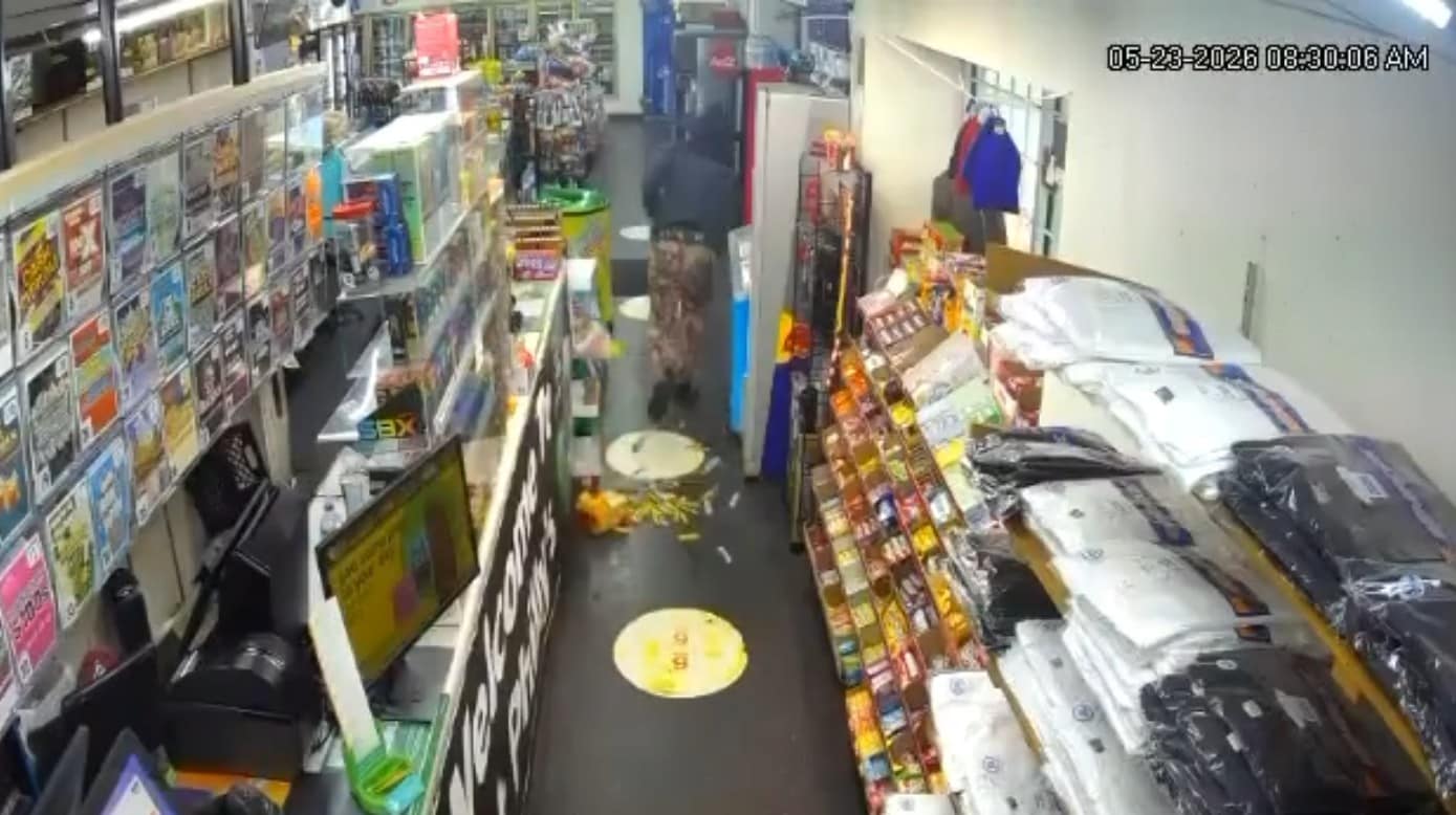 CCTV shows the attacker fleeing CCTV shows the attacker fleeing