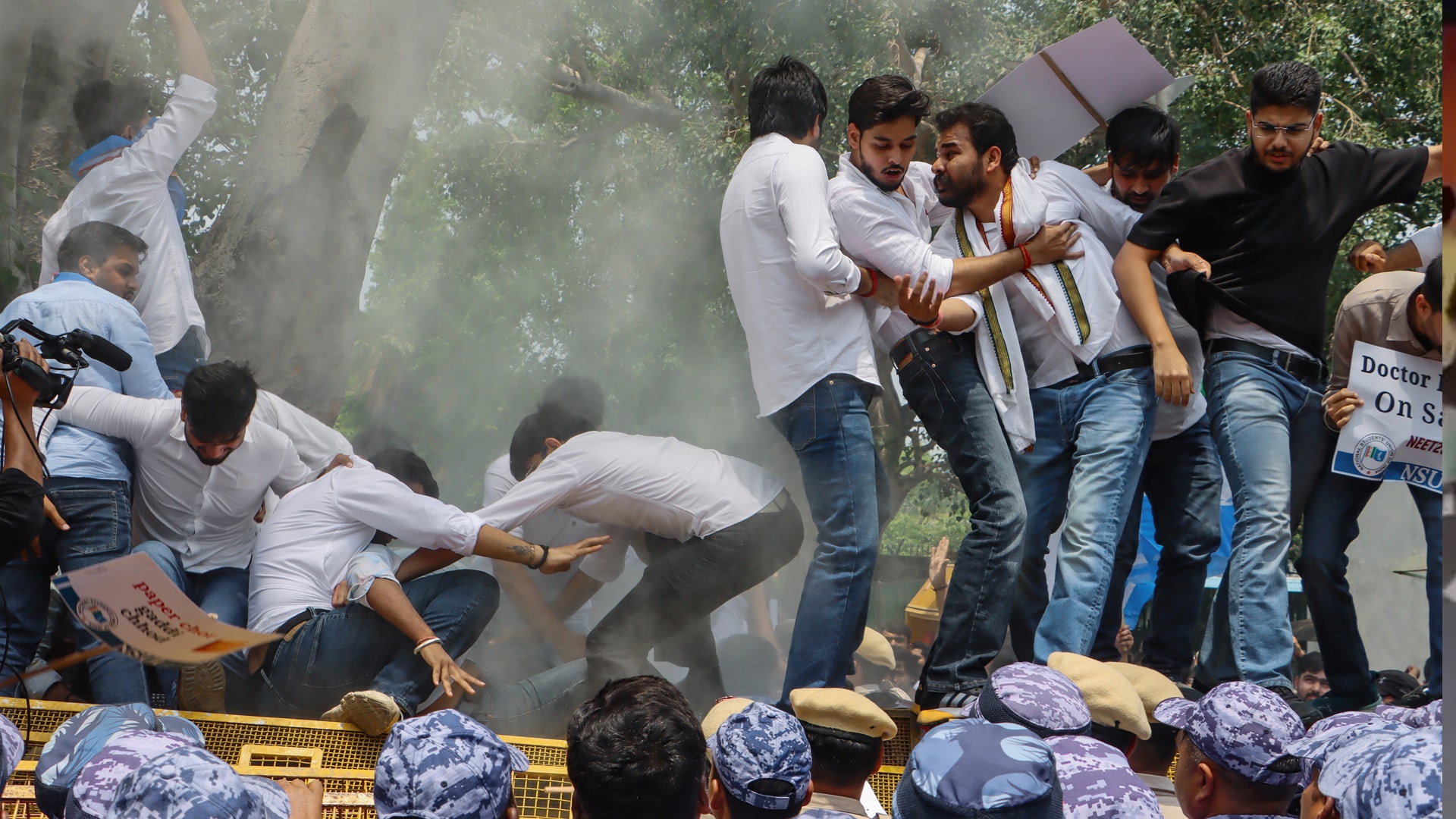 "Dissolve NTA": Youth Congress Protest Erupts Over NEET Exam Cancellation