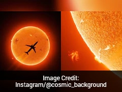 Viral Photo Shows Commercial Jet Crossing Sun With Glowing Solar Prominences