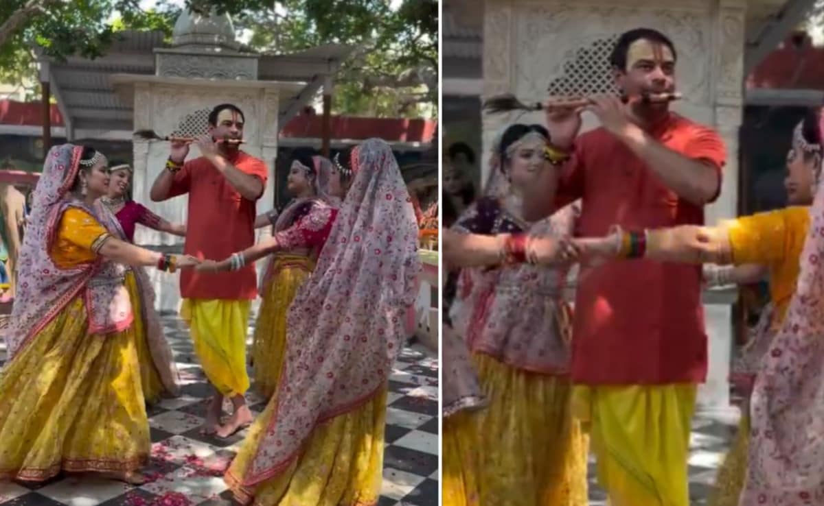 वृंदावन में ‘कृष्ण रूप’ में नजर आए तेज प्रताप यादव, गोपियों के बीच बांसुरी बजाते दिखे, VIDEO वायरल
