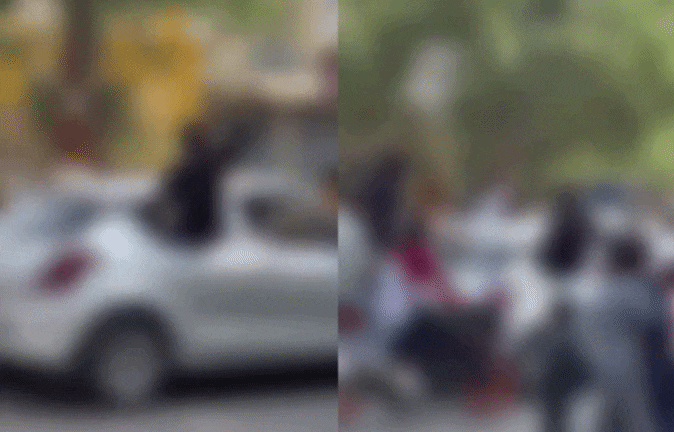 VIDEO: हाईवे पर मौत से खेलते युवा, चलती कार से बाहर निकलकर मचाया हुड़दंग, राहगीर परेशान