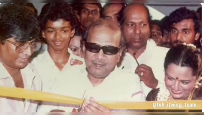 From Standing Behind Karunanidhi To Dethroning DMK: Young Vijay's Viral Photo Sparks Buzz