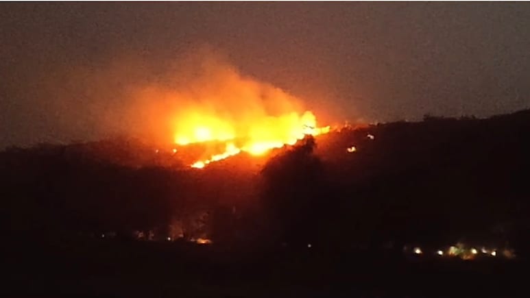 गोवर्धन महाराज की 84 कोस परिक्रमा मार्ग पर लगी भीषण आग, इलाके की बिजली बंद; मचा हड़कंप