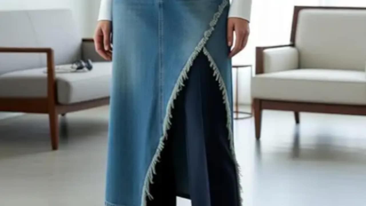 Click to buy DIDO Women A-line Blue Skirt 
